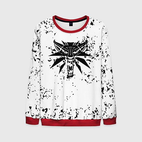 Мужской свитшот Ведьмак краски лого / 3D-Красный – фото 1