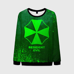 Свитшот мужской Resident Evil - green gradient, цвет: 3D-черный