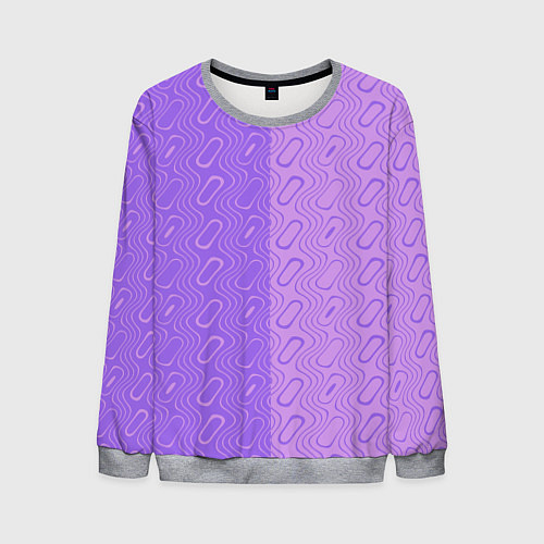 Мужской свитшот Фиолетовые и розовые волны / 3D-Меланж – фото 1