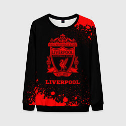 Свитшот мужской Liverpool - red gradient, цвет: 3D-черный