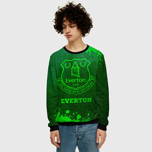 Мужской свитшот Everton - green gradient / 3D-Черный – фото 3