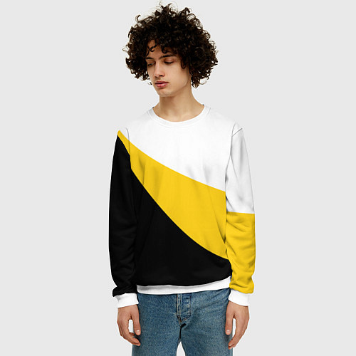 Мужской свитшот Сокрушу пред ним врагов его большая хризма / 3D-Белый – фото 3