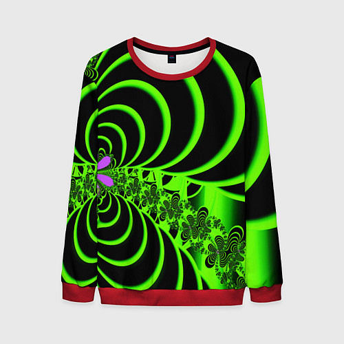 Мужской свитшот Оптические иллюзии абстракция / 3D-Красный – фото 1