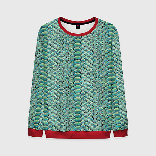Мужской свитшот Змеиная кожа паттерн / 3D-Красный – фото 1