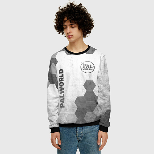 Мужской свитшот Palworld - white gradient вертикально / 3D-Черный – фото 3