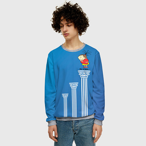 Мужской свитшот This is love - heavenly / 3D-Меланж – фото 3