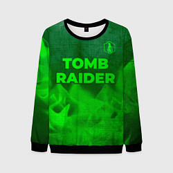 Свитшот мужской Tomb Raider - green gradient посередине, цвет: 3D-черный