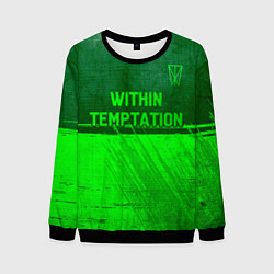 Свитшот мужской Within Temptation - green gradient посередине, цвет: 3D-черный