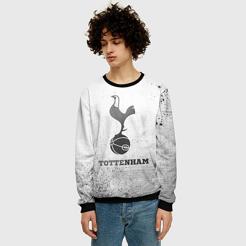 Мужской свитшот Tottenham - white gradient / 3D-Черный – фото 3