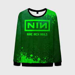 Свитшот мужской Nine Inch Nails - green gradient, цвет: 3D-черный