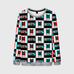 Мужской свитшот BTS glitch pattern