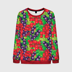 Свитшот мужской Смородинный паттерн, цвет: 3D-красный