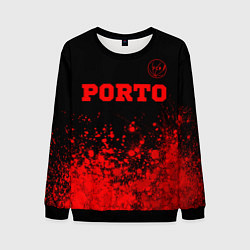 Свитшот мужской Porto - red gradient посередине, цвет: 3D-черный