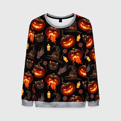 Мужской свитшот Хэллоуин цветной паттерн