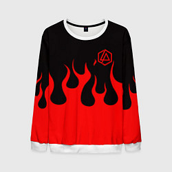 Свитшот мужской Linkin park logo fire, цвет: 3D-белый