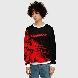Свитшот мужской Deathloop руки краска, цвет: 3D-белый — фото 2