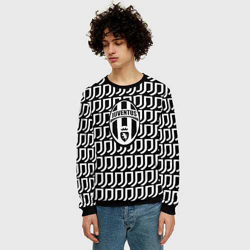 Мужской свитшот Juventus fc pattern / 3D-Черный – фото 3