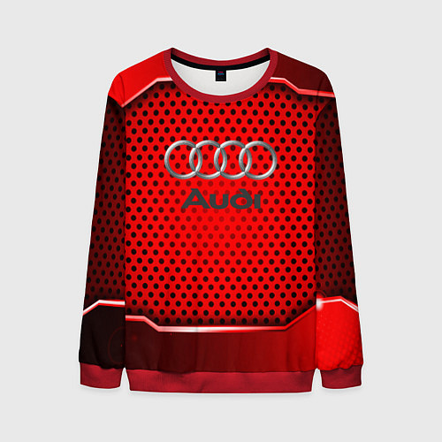 Мужской свитшот AUDI текстура металик / 3D-Красный – фото 1