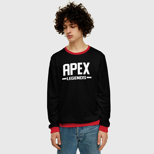 Мужской свитшот Apex legends logo white / 3D-Красный – фото 3