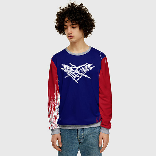 Мужской свитшот Velial squad кисть / 3D-Меланж – фото 3