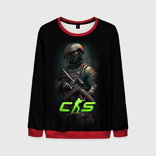 Мужской свитшот CS counter terrorist / 3D-Красный – фото 1