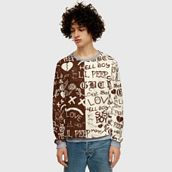 Свитшот мужской Lil peep retro pattern, цвет: 3D-меланж — фото 2