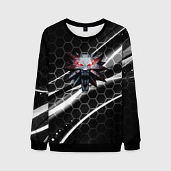 Свитшот мужской Ведьмак соты лого, цвет: 3D-черный