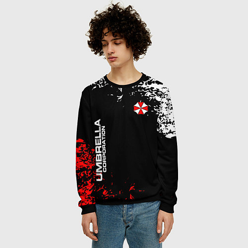 Мужской свитшот Resident evil - вирус / 3D-Черный – фото 3