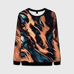 Мужской свитшот Абстракция тёмный бирюзово-медный