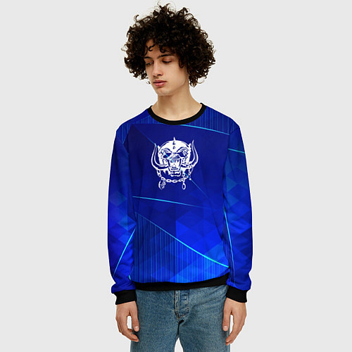 Мужской свитшот Motorhead blue poly / 3D-Черный – фото 3