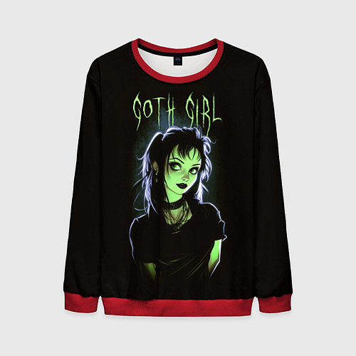 Мужской свитшот Goth girl - Beetlejuice / 3D-Красный – фото 1