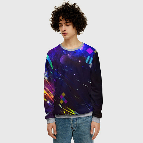 Мужской свитшот Космическая геометрия / 3D-Меланж – фото 3