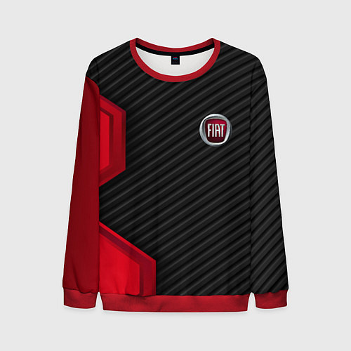 Мужской свитшот FIAT текстура метал / 3D-Красный – фото 1