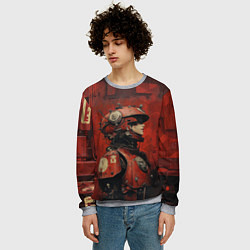 Свитшот мужской Футуристичная девушка-робот, цвет: 3D-меланж — фото 2