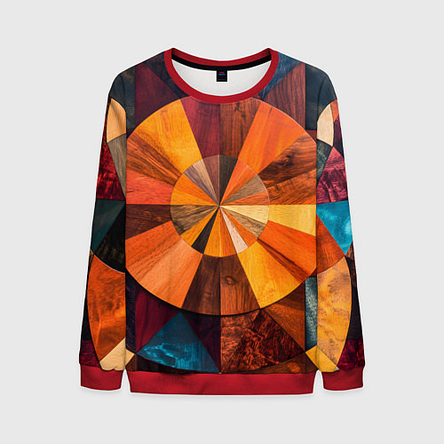 Мужской свитшот Круговая мозайка / 3D-Красный – фото 1