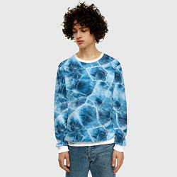 Свитшот мужской Текстура льда, цвет: 3D-белый — фото 2