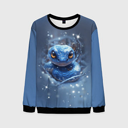 Свитшот мужской Змея с большими глазами, цвет: 3D-черный