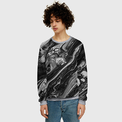 Мужской свитшот Чернила / 3D-Меланж – фото 3