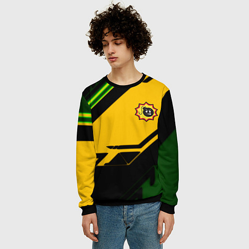 Мужской свитшот Serious Sam geometry / 3D-Черный – фото 3