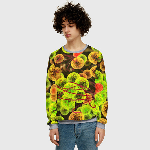 Мужской свитшот Вирусы текстура / 3D-Меланж – фото 3