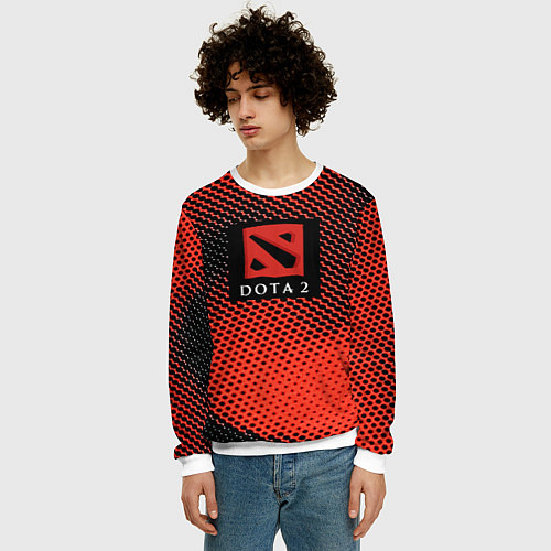Мужской свитшот DOTA 2 краски абстракция / 3D-Белый – фото 3