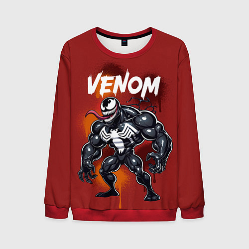 Мужской свитшот Веном в мультяшном стиле / 3D-Красный – фото 1