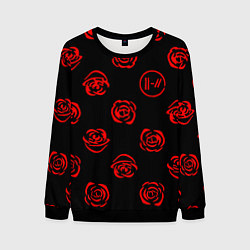 Свитшот мужской Twenty one pilots rose pattern, цвет: 3D-черный