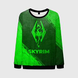 Свитшот мужской Skyrim - green gradient, цвет: 3D-черный