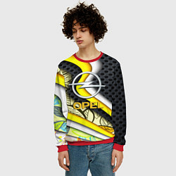 Свитшот мужской Opel абстракция волны, цвет: 3D-красный — фото 2