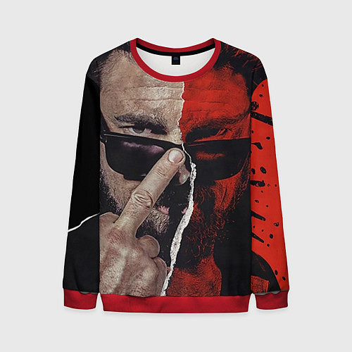 Мужской свитшот Между добром и злом / 3D-Красный – фото 1