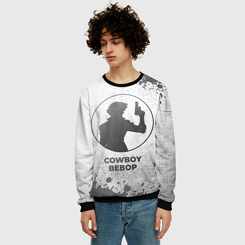 Мужской свитшот Cowboy Bebop - white gradient / 3D-Черный – фото 3