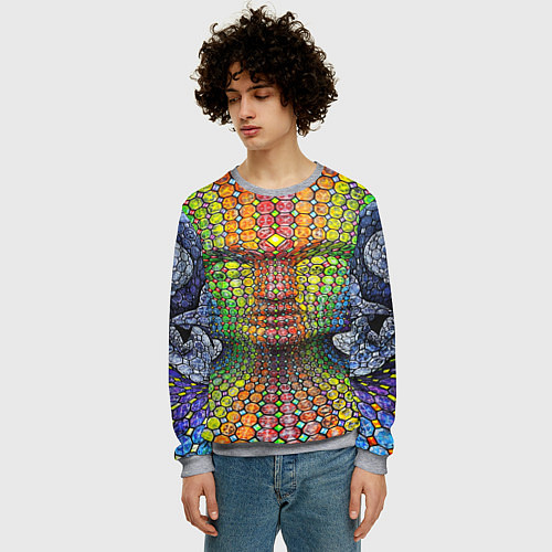 Мужской свитшот Оптические стёкла / 3D-Меланж – фото 3