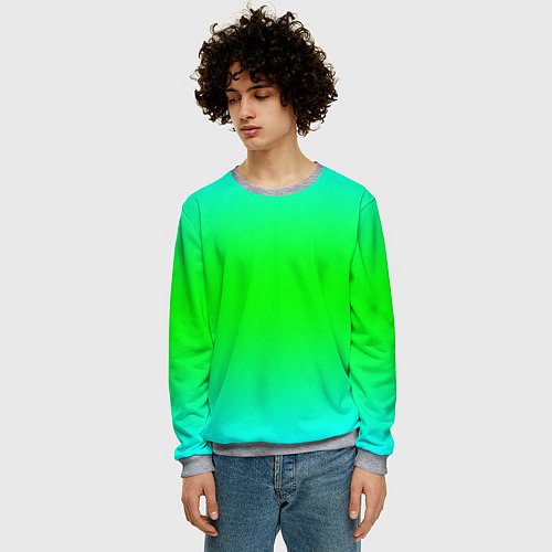 Мужской свитшот Кислотный градиент текстура / 3D-Меланж – фото 3