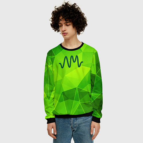 Мужской свитшот Arctic Monkeys green poly / 3D-Черный – фото 3